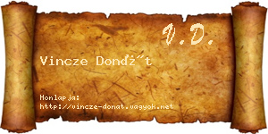 Vincze Donát névjegykártya